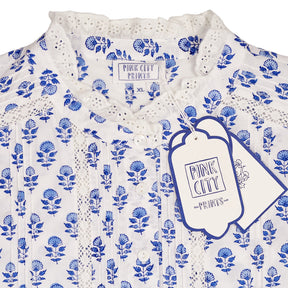 Pink City Prints Blue Vera Blouse