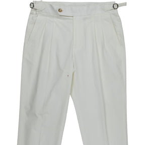 Moss White Pleated Trousers