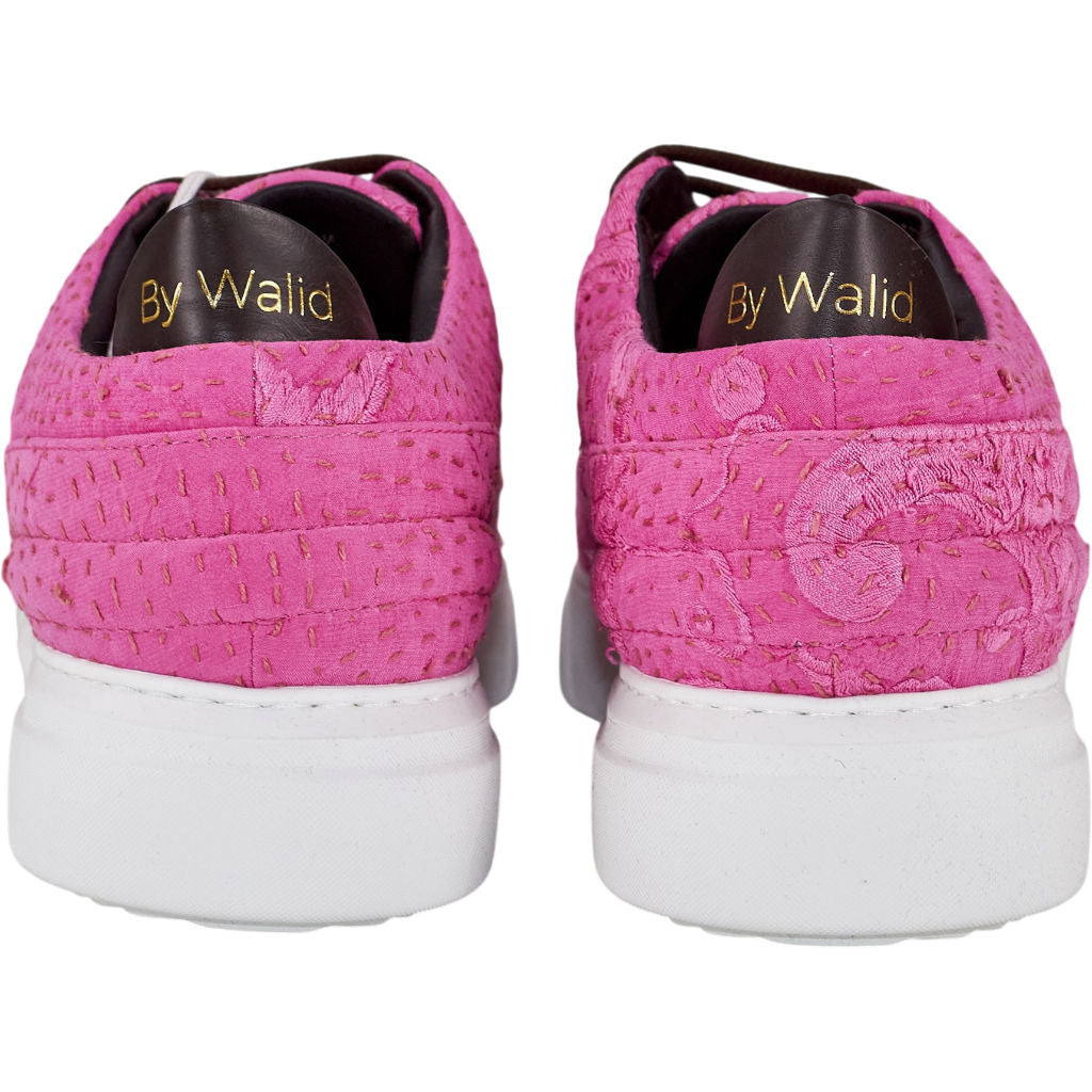 By Walid Hot Pink Lace Up Trainers