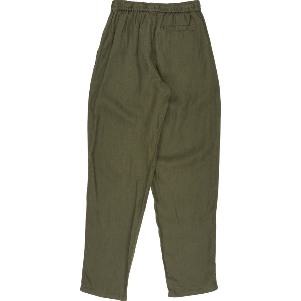 Hamilton + Hare Olive Green Linen Trousers