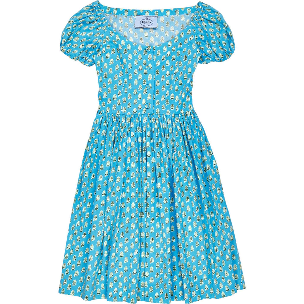 Prada Blue Floral Midi Dress