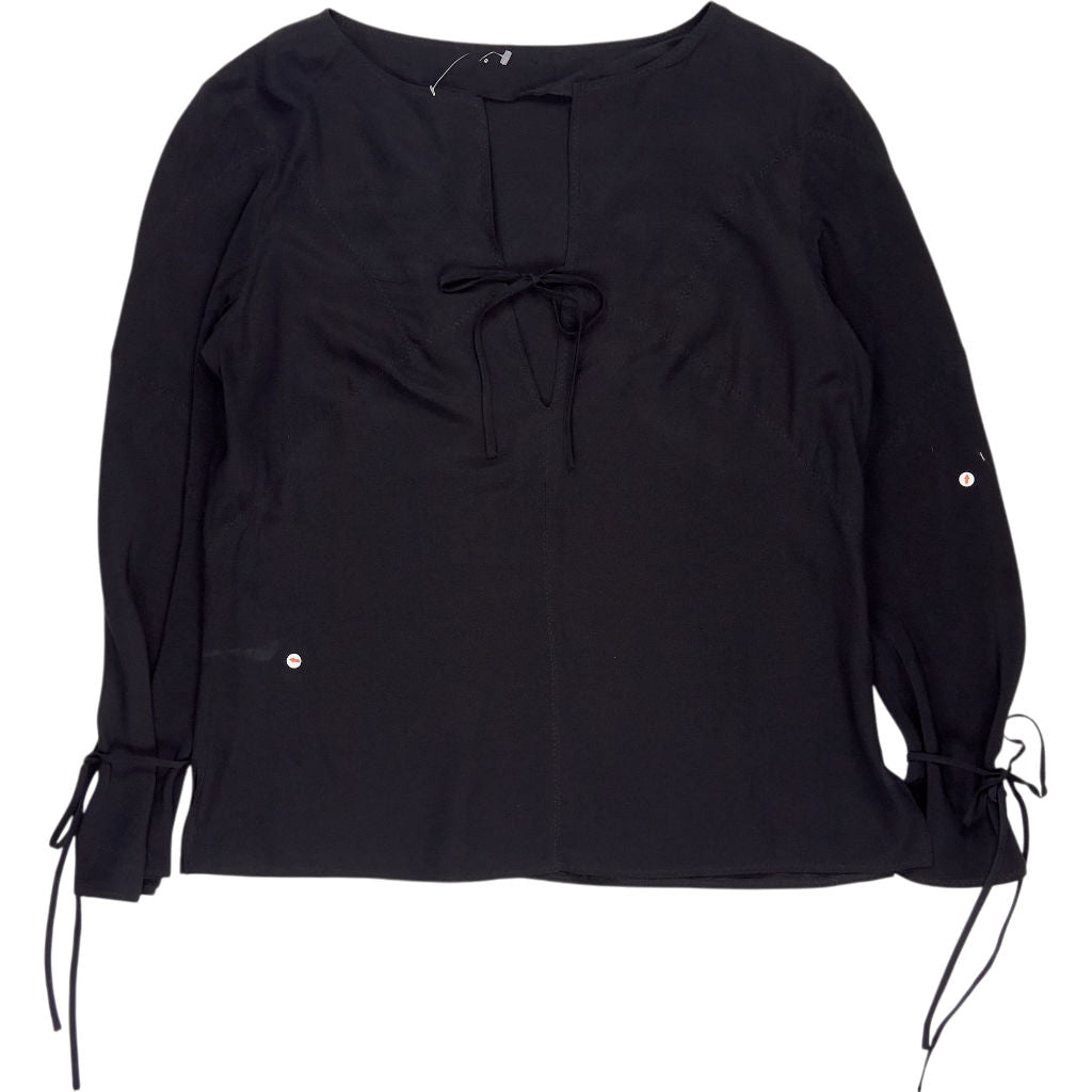 Aeffe Black Silk Long Sleeve Blouse