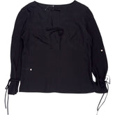 Aeffe Black Silk Long Sleeve Blouse