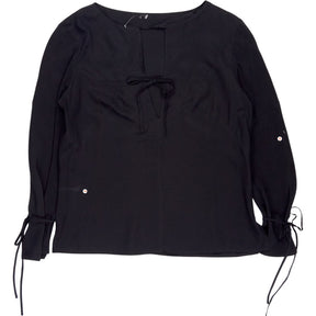 Aeffe Black Silk Long Sleeve Blouse