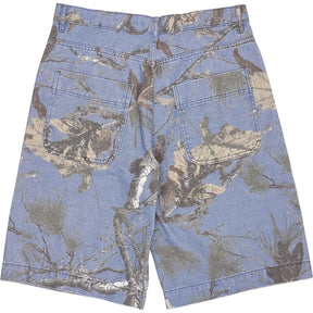 Pull & Bear Blue Camo Denim Shorts
