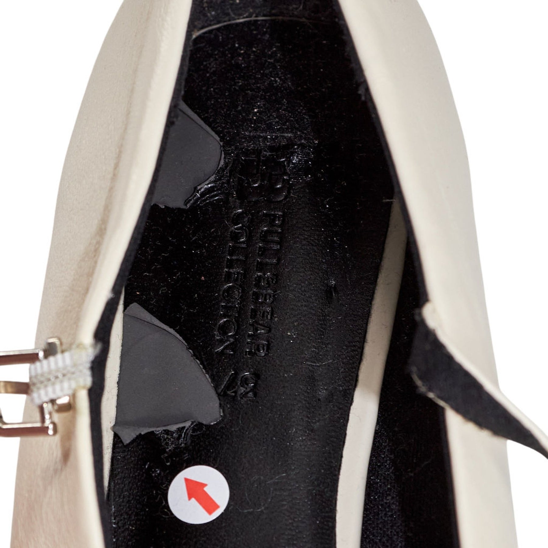 Pull & Bear Cream Double Strap Flats