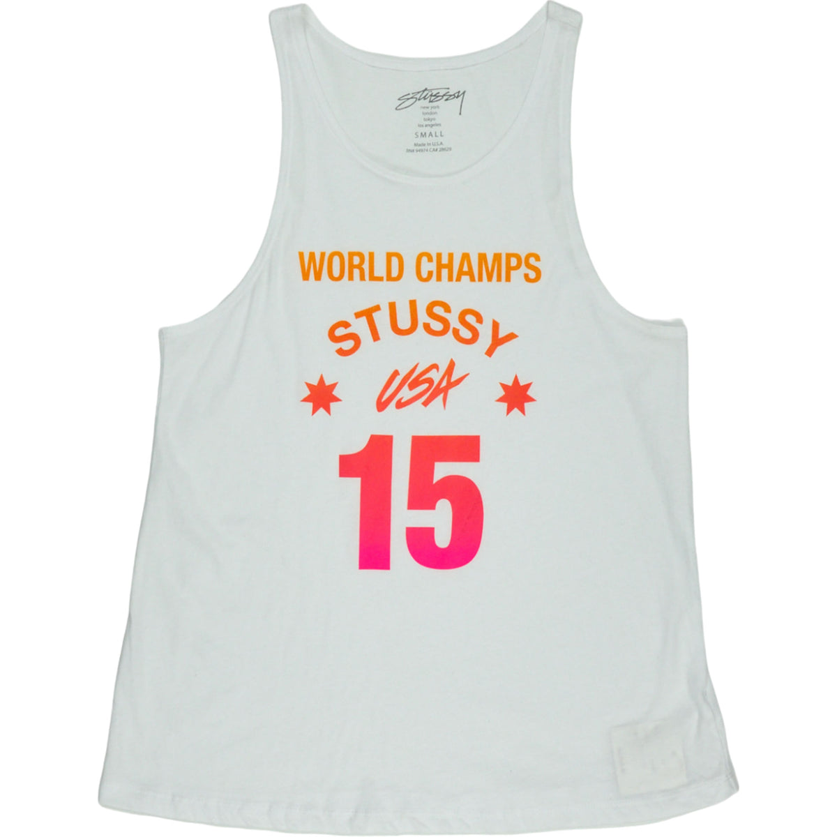 Stussy White World Champs USA Tank Top