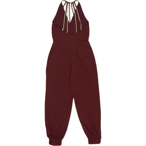 Reiss Burgundy Kadie Beaded Strappy Jumpsuit