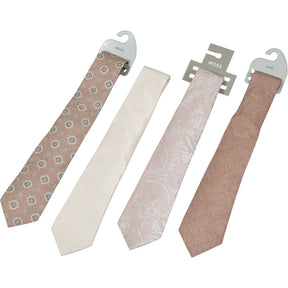 Moss Beige Patterned Tie Bundle x 4
