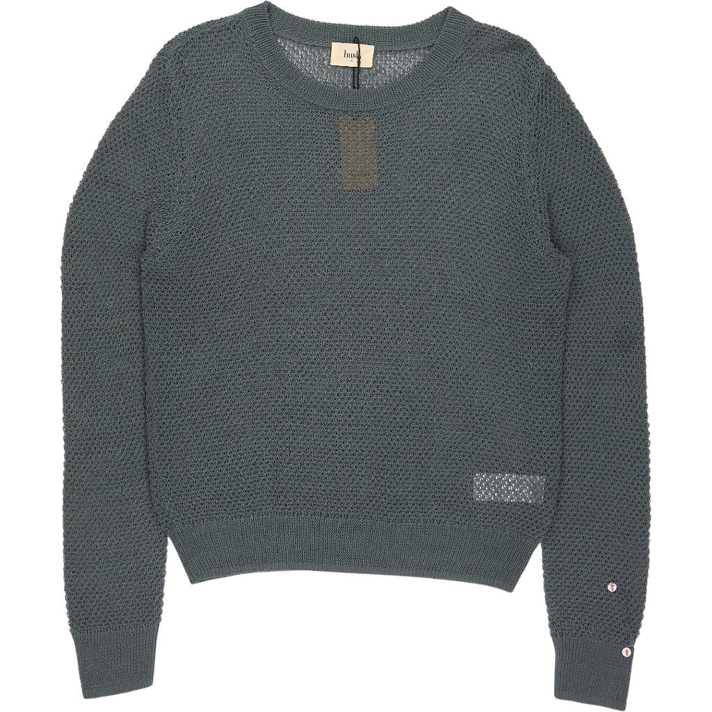 Hush Sage Green Interest Stitch Knitted Jumper