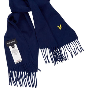 Lyle & Scott Navy Lambswool Scarf