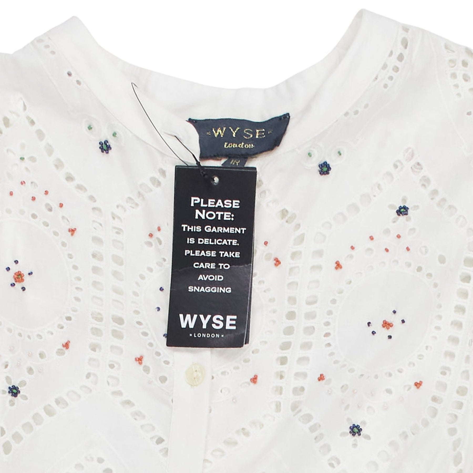 WYSE  White Embroidered Midi Dress