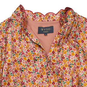 WYSE  Floral Silk Satin Dress