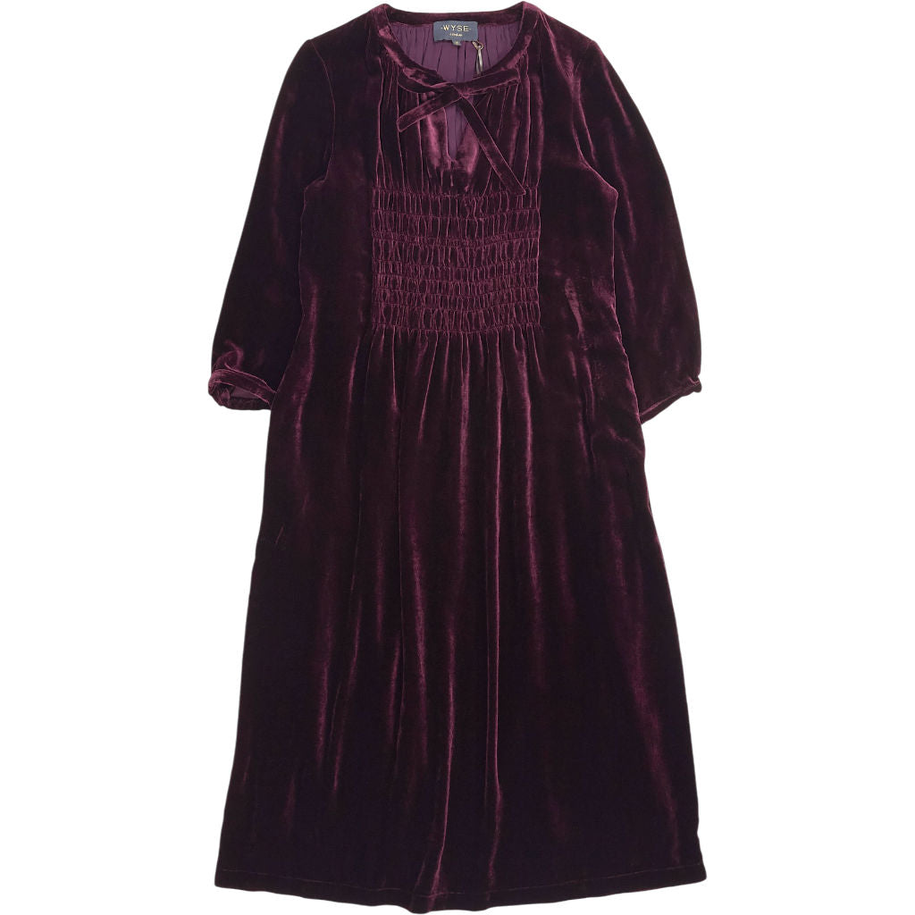 Wyse Plum Velvet Bree Silk Blend Dress