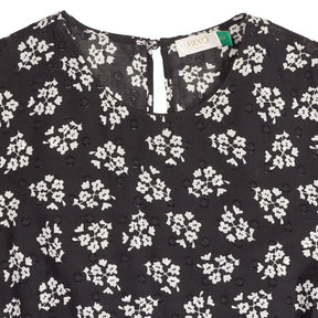 Rixo Black Floral Midi Dress