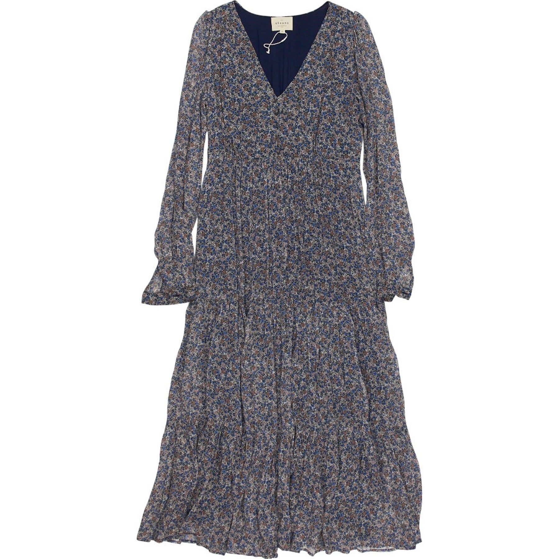 Szane Floral Midi Dress Blue Size FR 34 | Shop from Crisis Online Szane Floral Midi Dress Blue Size FR 34 | Shop from Crisis Online