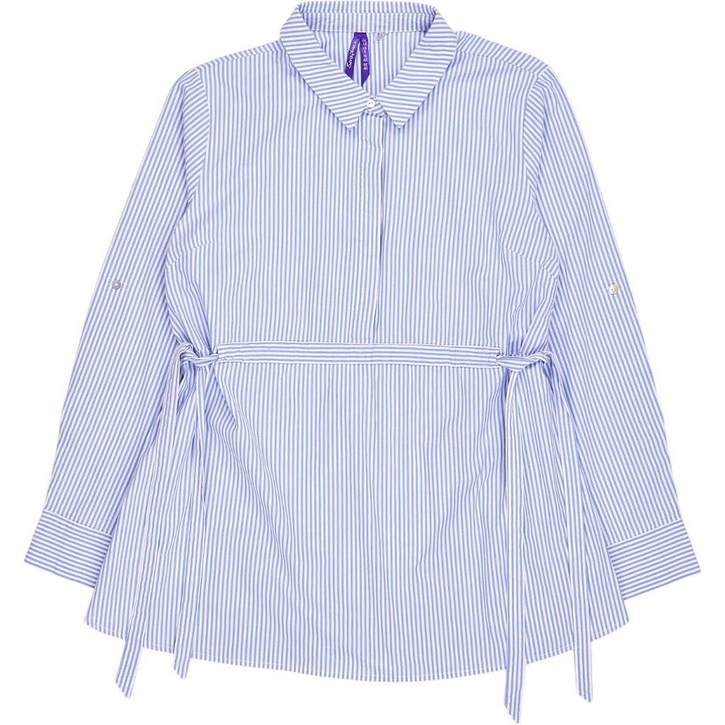 Seraphine Blue Striped Maternity Shirt