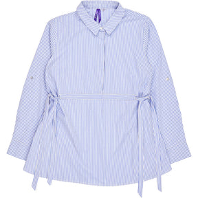 Seraphine Blue Striped Maternity Shirt