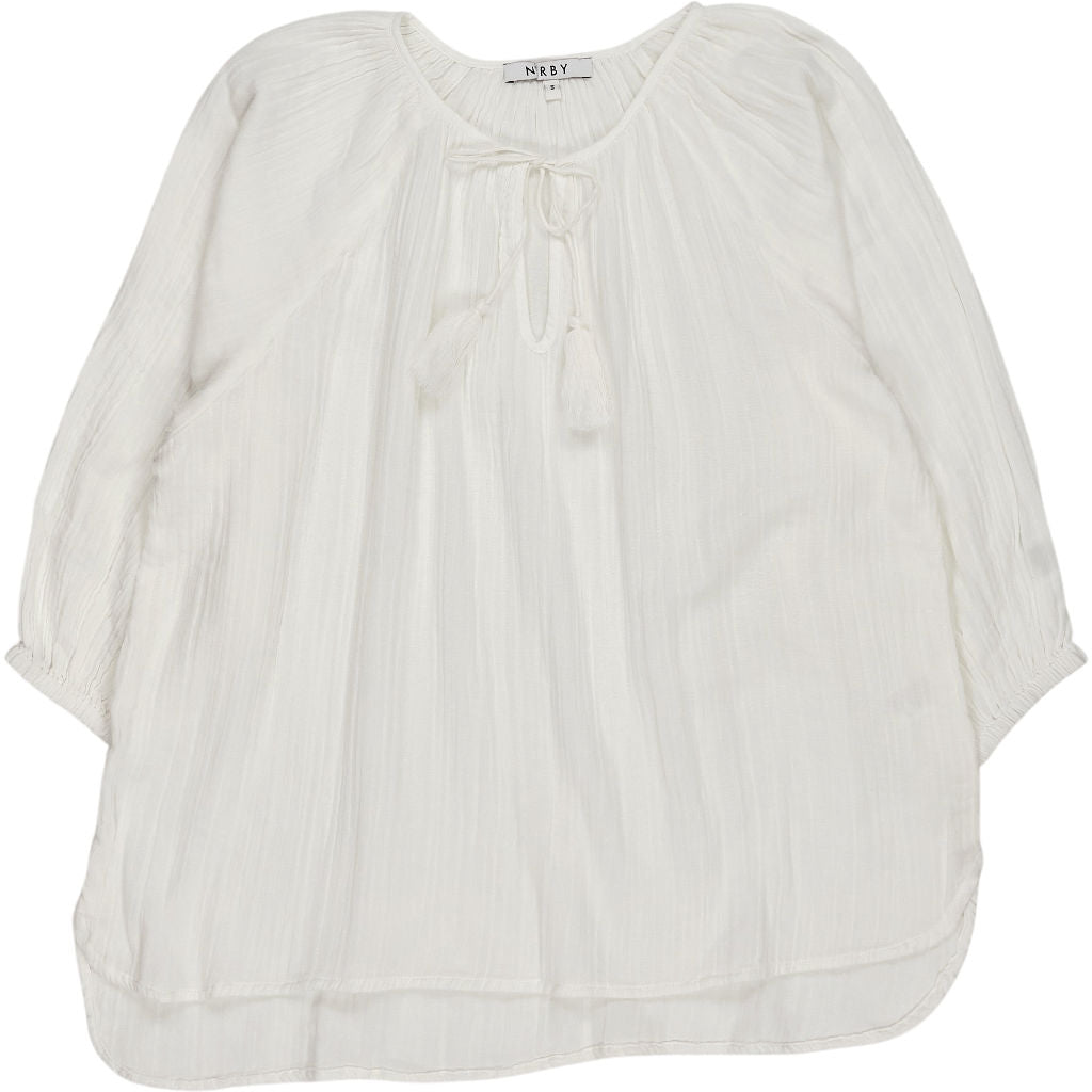 NRBY White Cotton Tassel Top