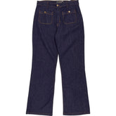 Wyse Blue Flossie Button Pocket Flare Jeans