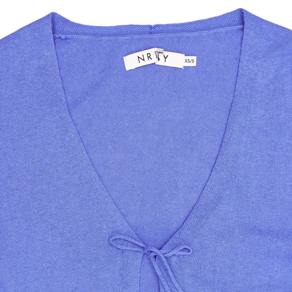 NRBY Blue Cotton Linen Cardigan