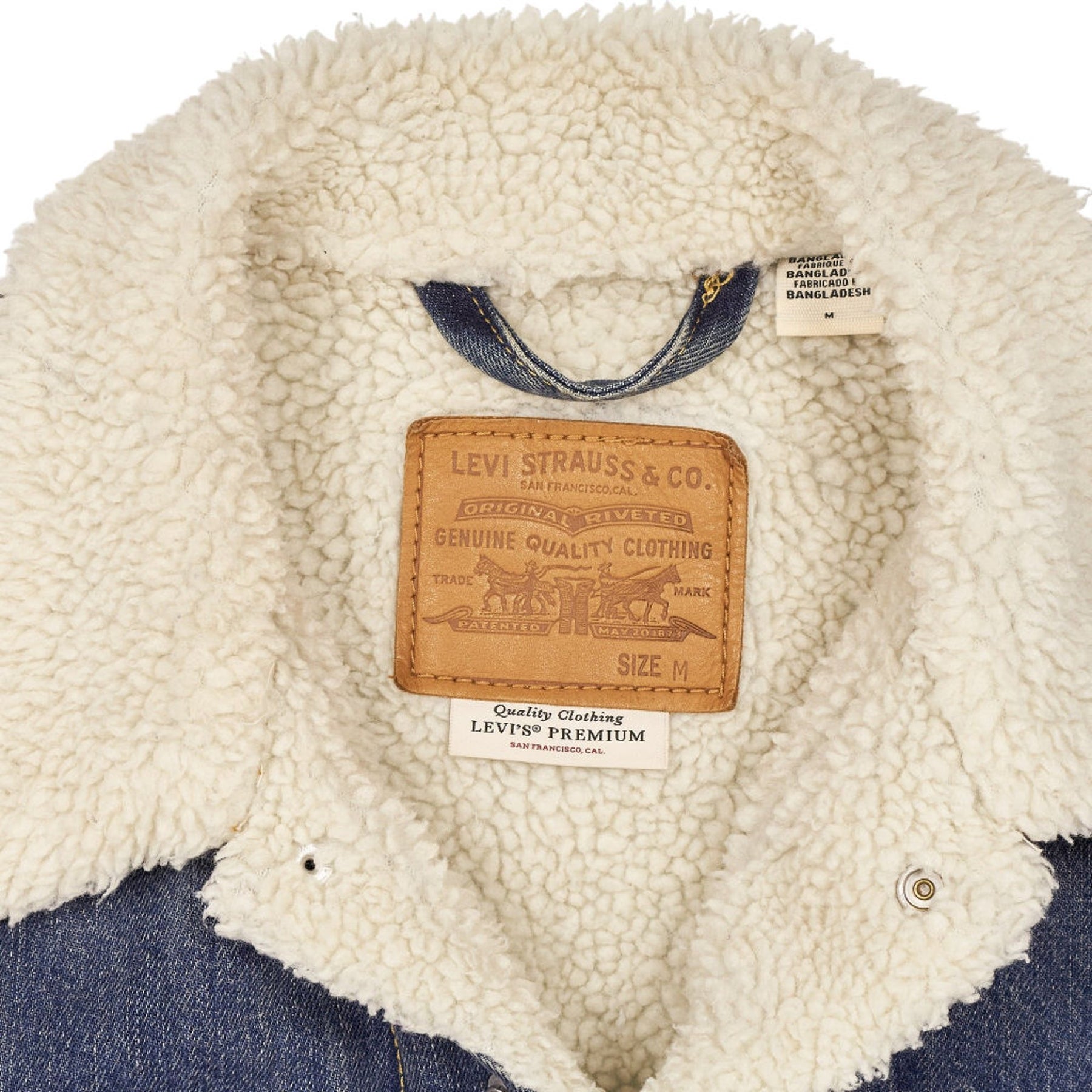 Levi's Blue Denim Sherpa Jacket