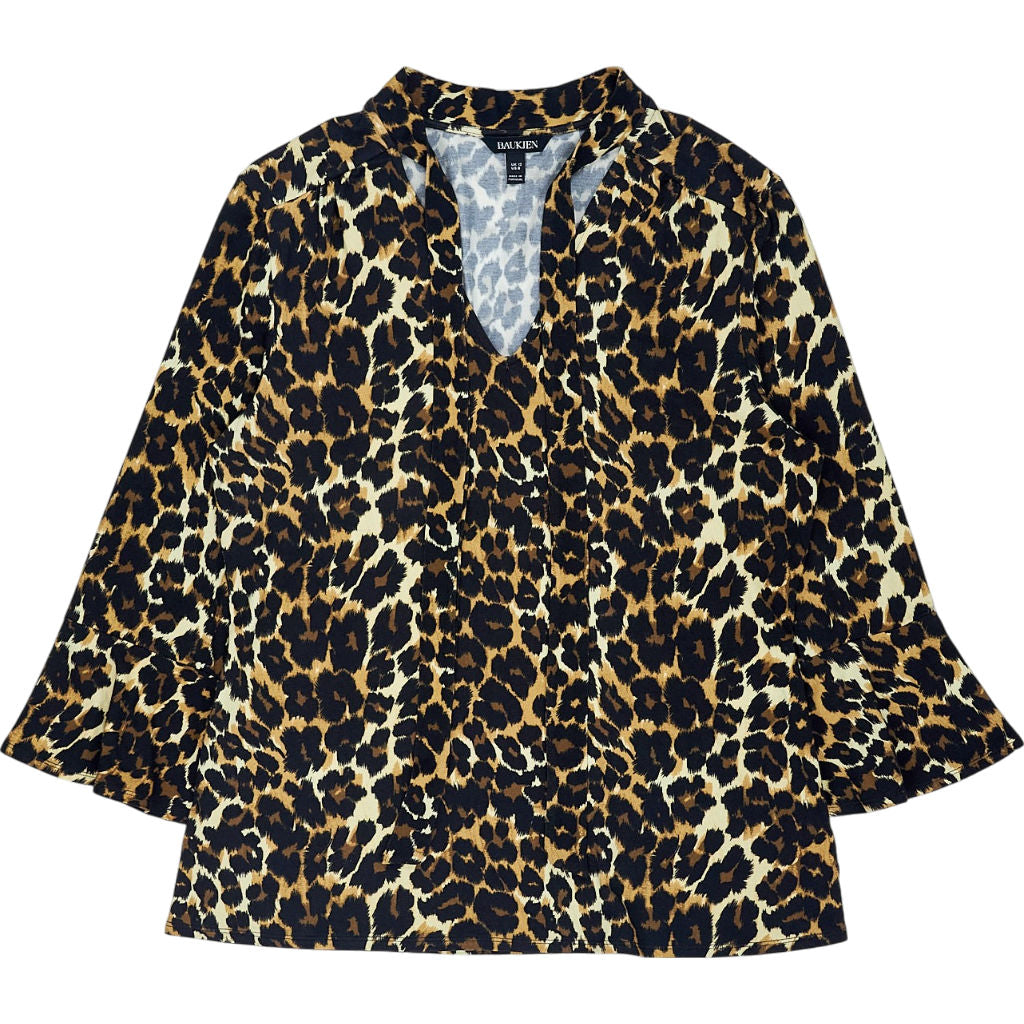 Baukjen Leopard Print Tie Neck Top