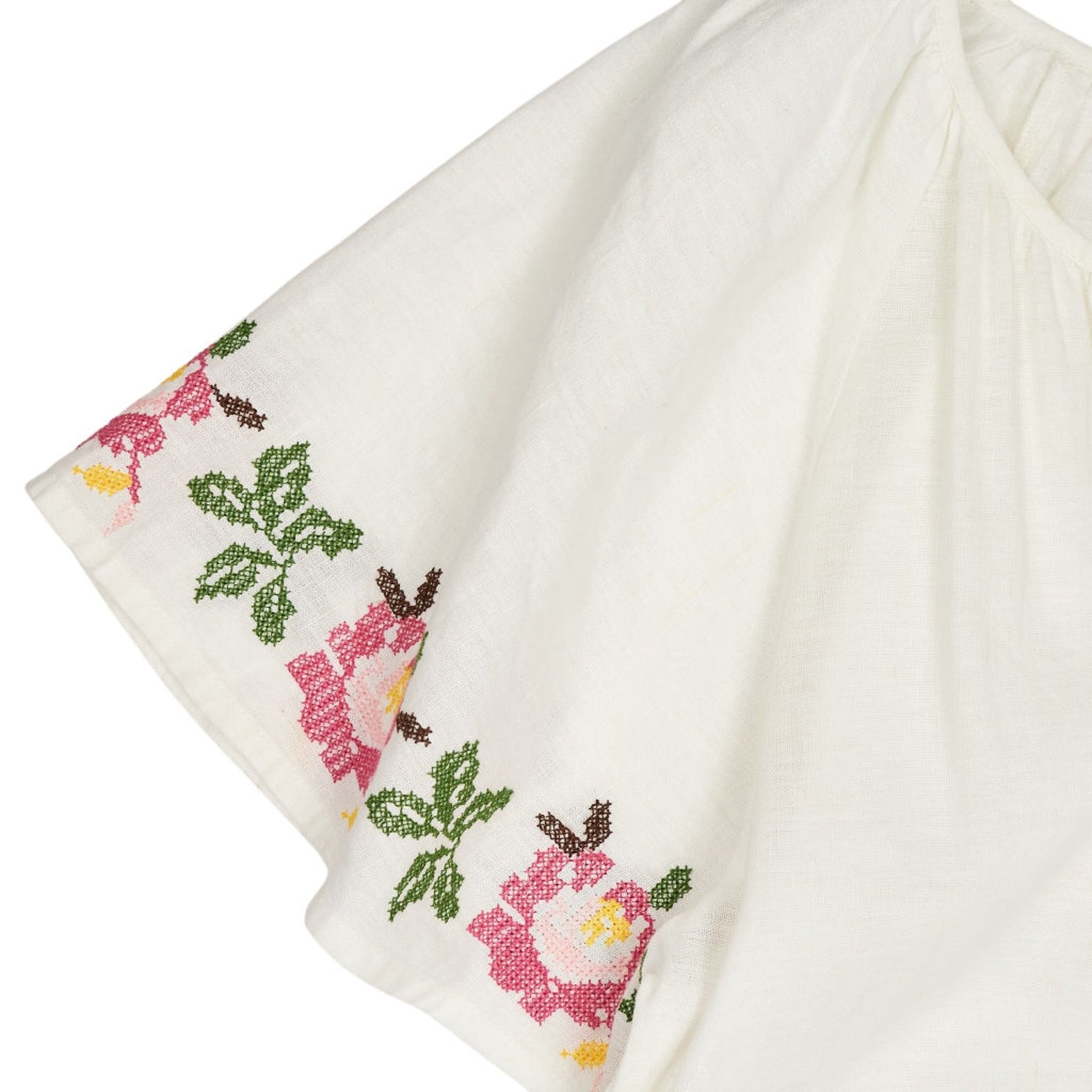 WYSE White Embroidered Midi Dress