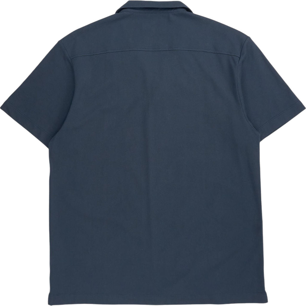 Hamilton + Hare Navy Open Collar Shirt