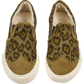 YMC Khaki Leopard Print Slip-On Trainers