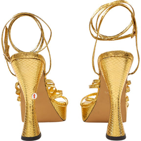 Topshop Gold Strappy Heels