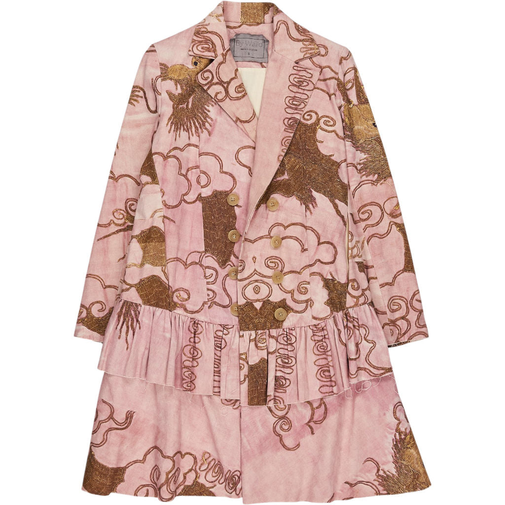By Walid Pink Patterned Cotton Coat