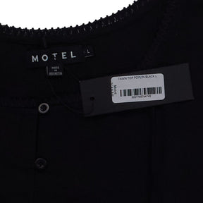 Motel Black Fawn Poplin Top