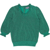 Wyse Green Lucia V-Neck Jumper
