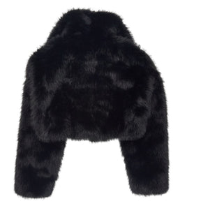 Pull & Bear Black Faux Fur Jacket