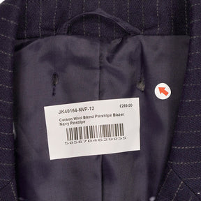 Baukjen Navy Carson Wool Blend Pinstripe Blazer Jacket