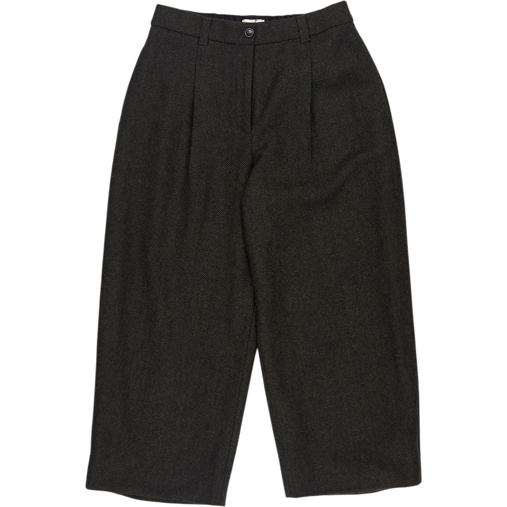 Hush Dark Olive Tailored Cropped Trousers