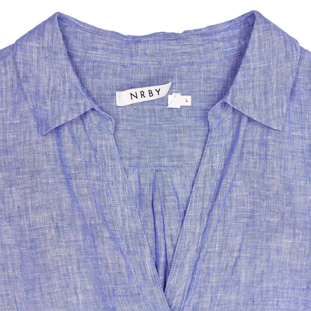 NRBY Blue Linen Blouse