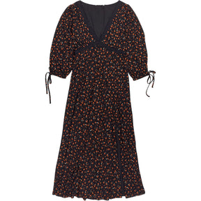 Springfield Black Floral Midi Dress