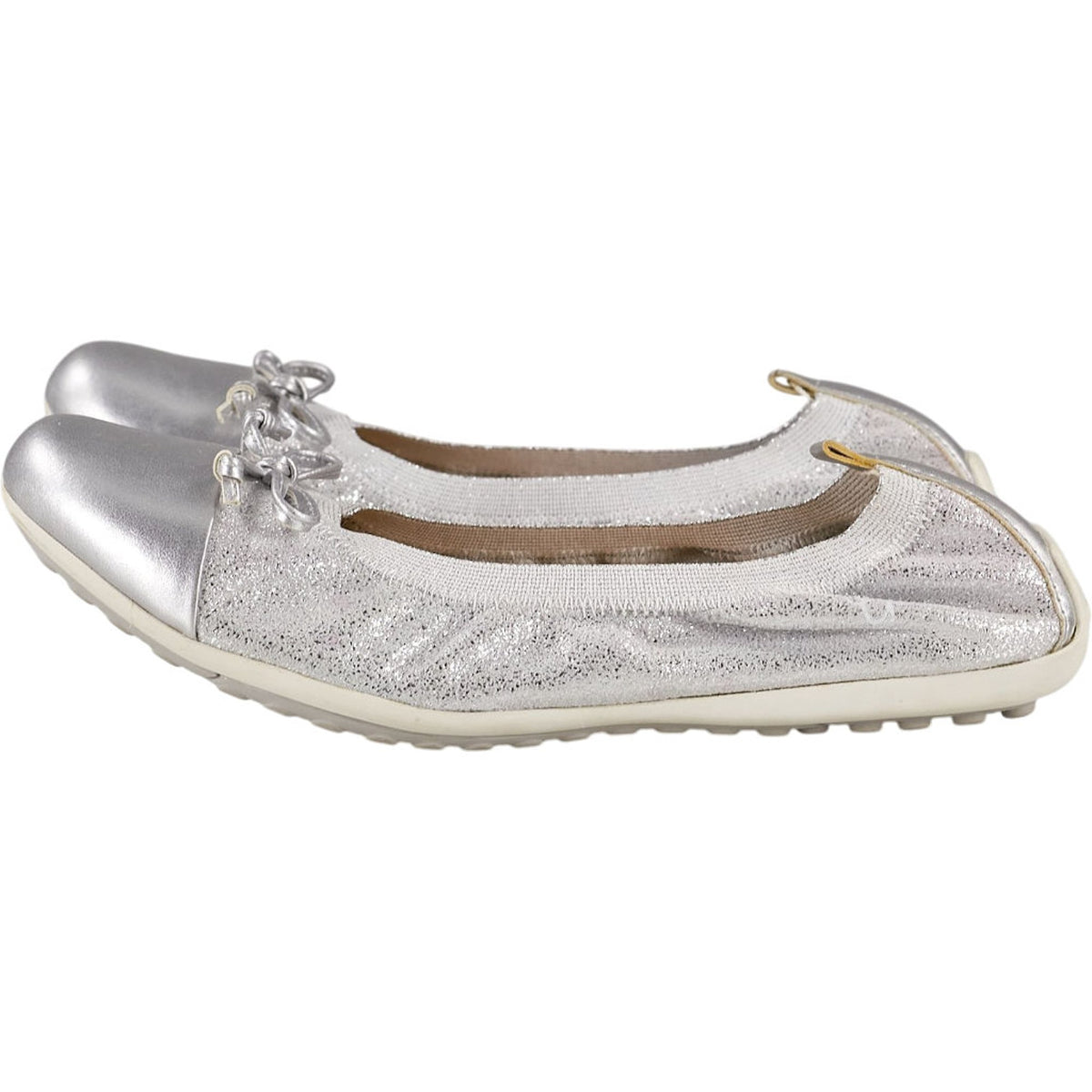 Geox Silver J Piuma Ball Ballet Flats