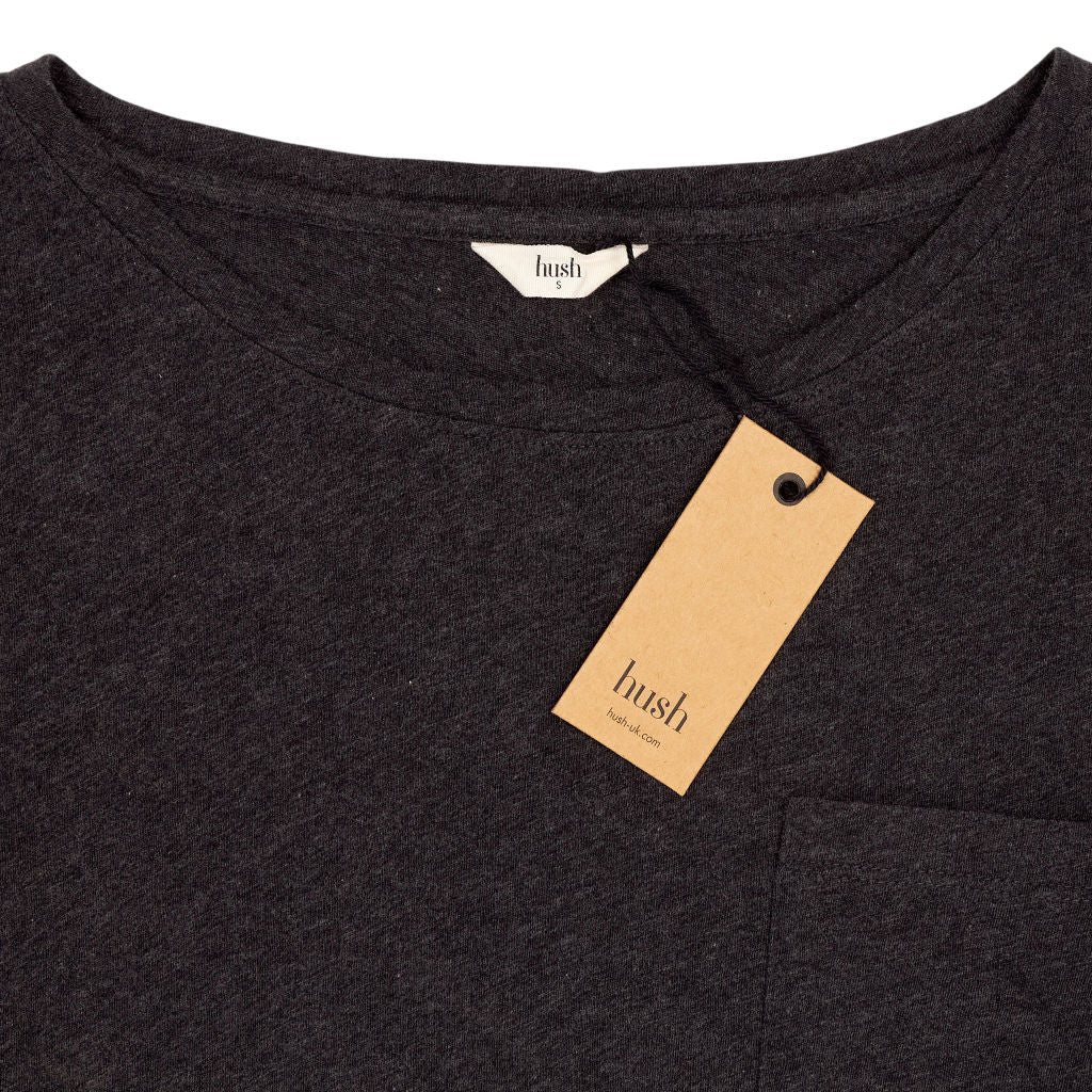 Hush Charcoal Marl Maya Cotton Jersey Pyjama Top