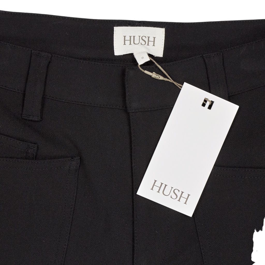 Hush Black Barrel Leg Tailored Trousers