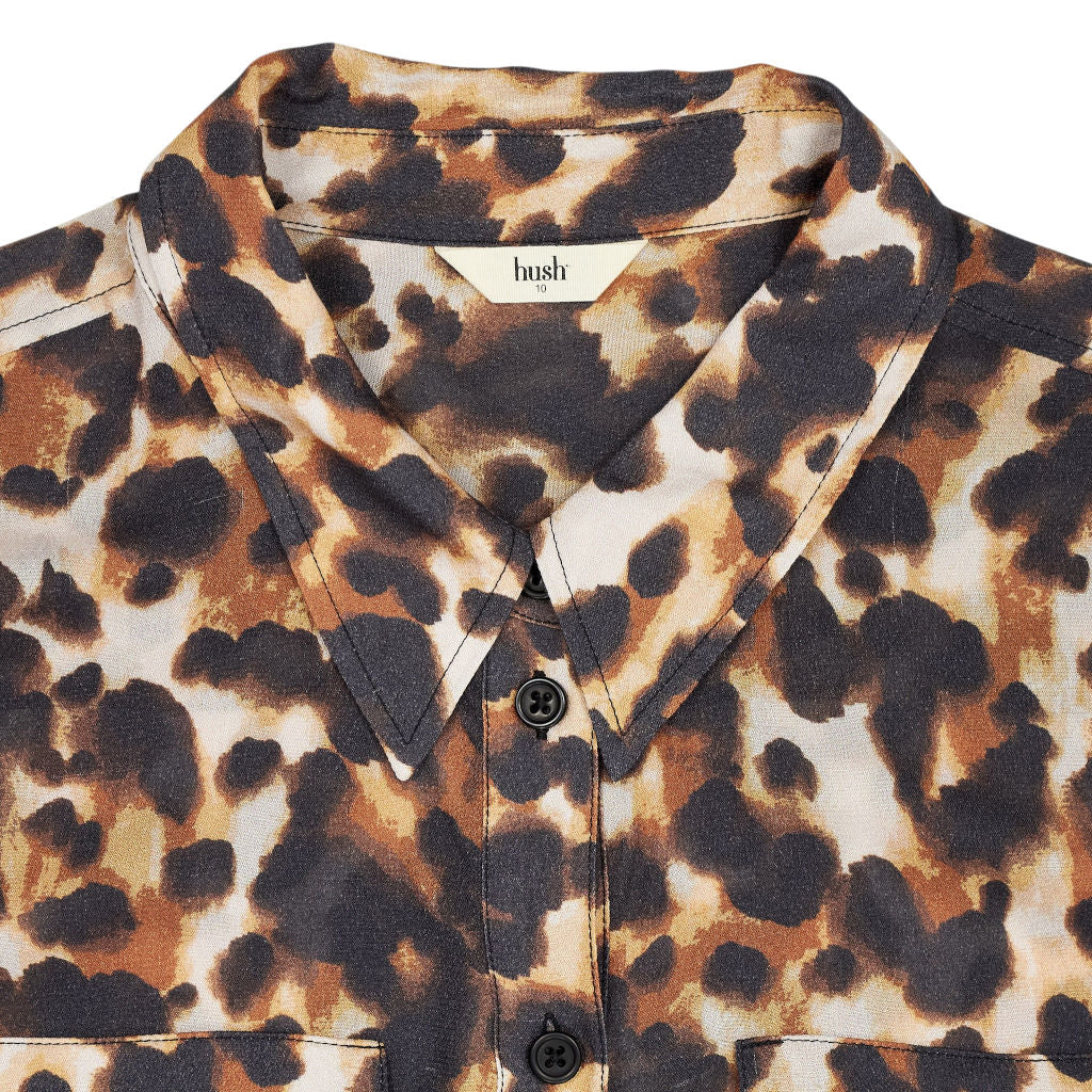 Hush Leopard Print Button-Up Shirt
