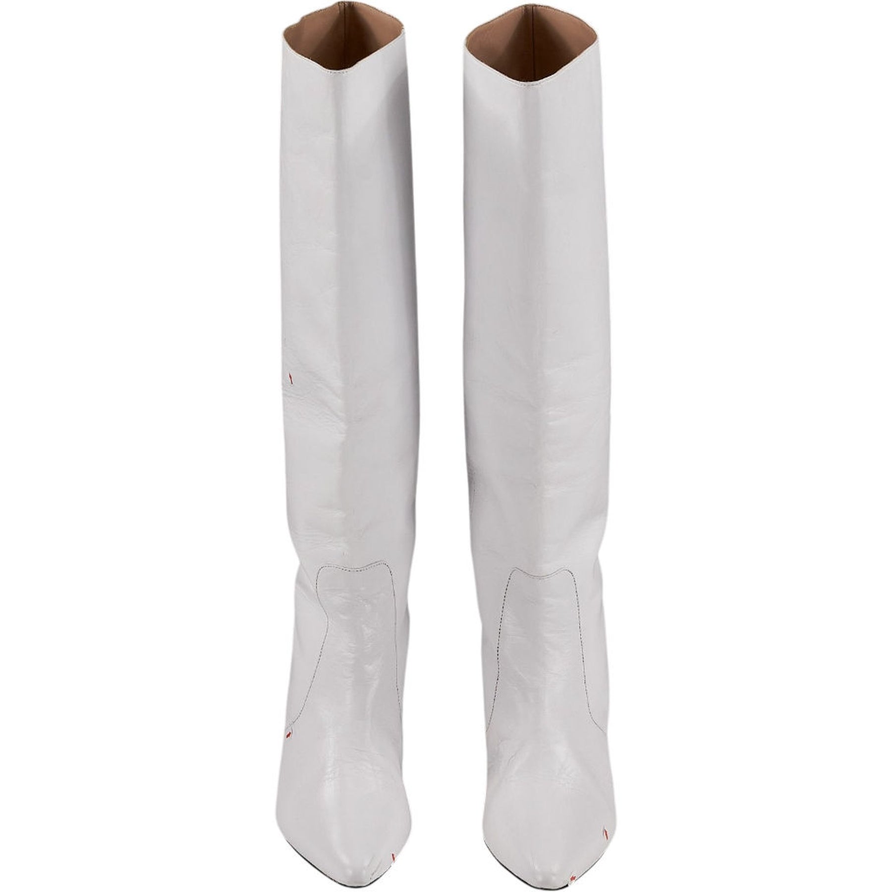 White Knee-high Boots with Pearl Heel