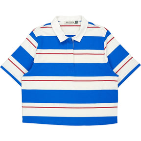 Baukjen Blue White Striped Polo Shirt