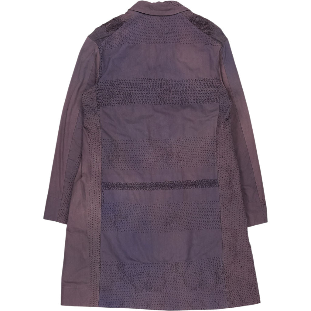 By Walid Aubergine Linen Summer Coat