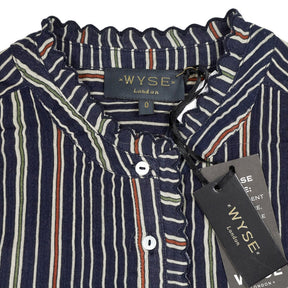 Wyse Blue Striped Effie Blouse