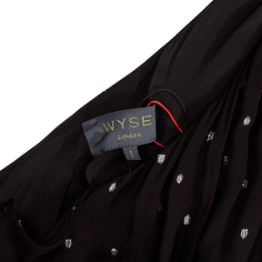 Wyse Black One-Shoulder Polka Dot Jumpsuit