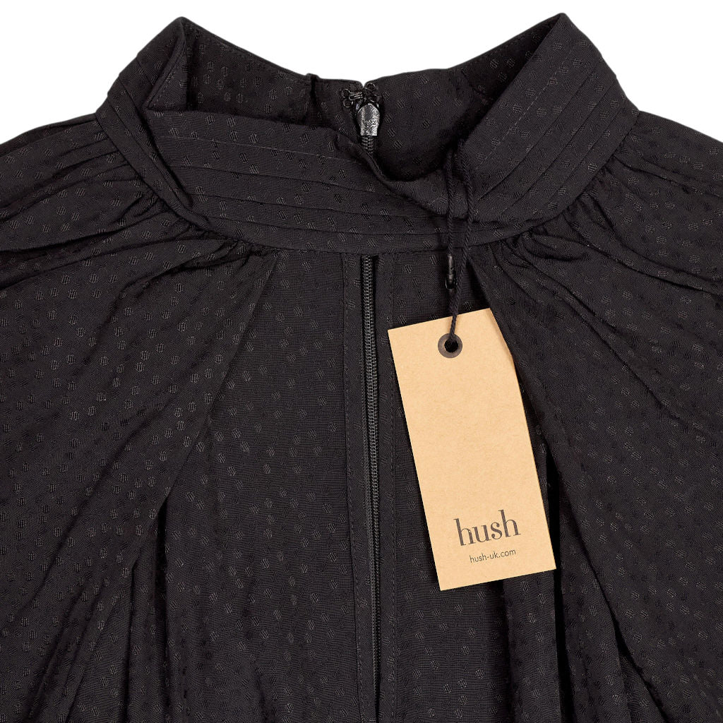 Hush Black Liliana Gathered Mini Dress