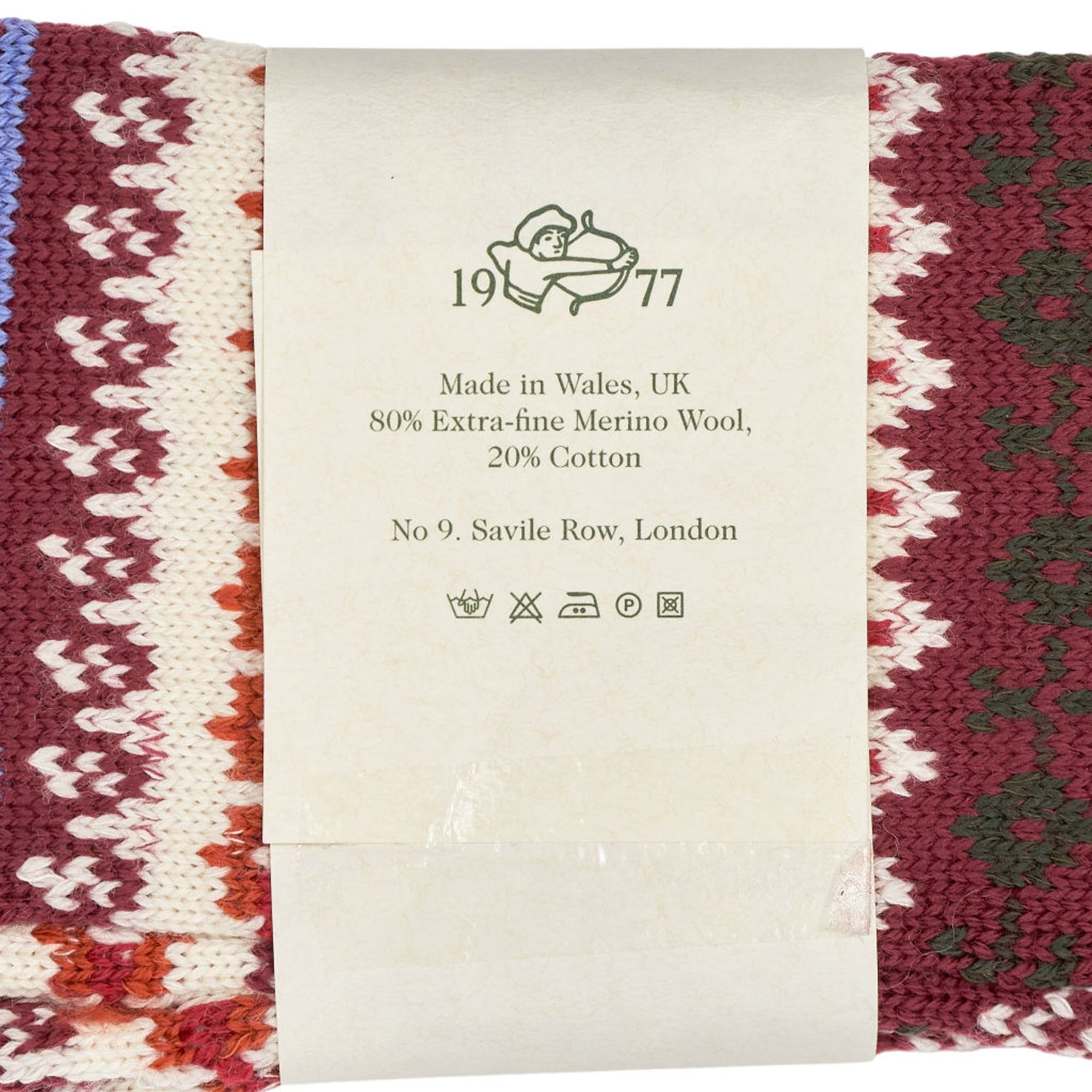 Drake's Red Fair Isle Knit Socks